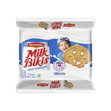 Britannia Milk Bikis Milk Sandwich Cream Biscuits